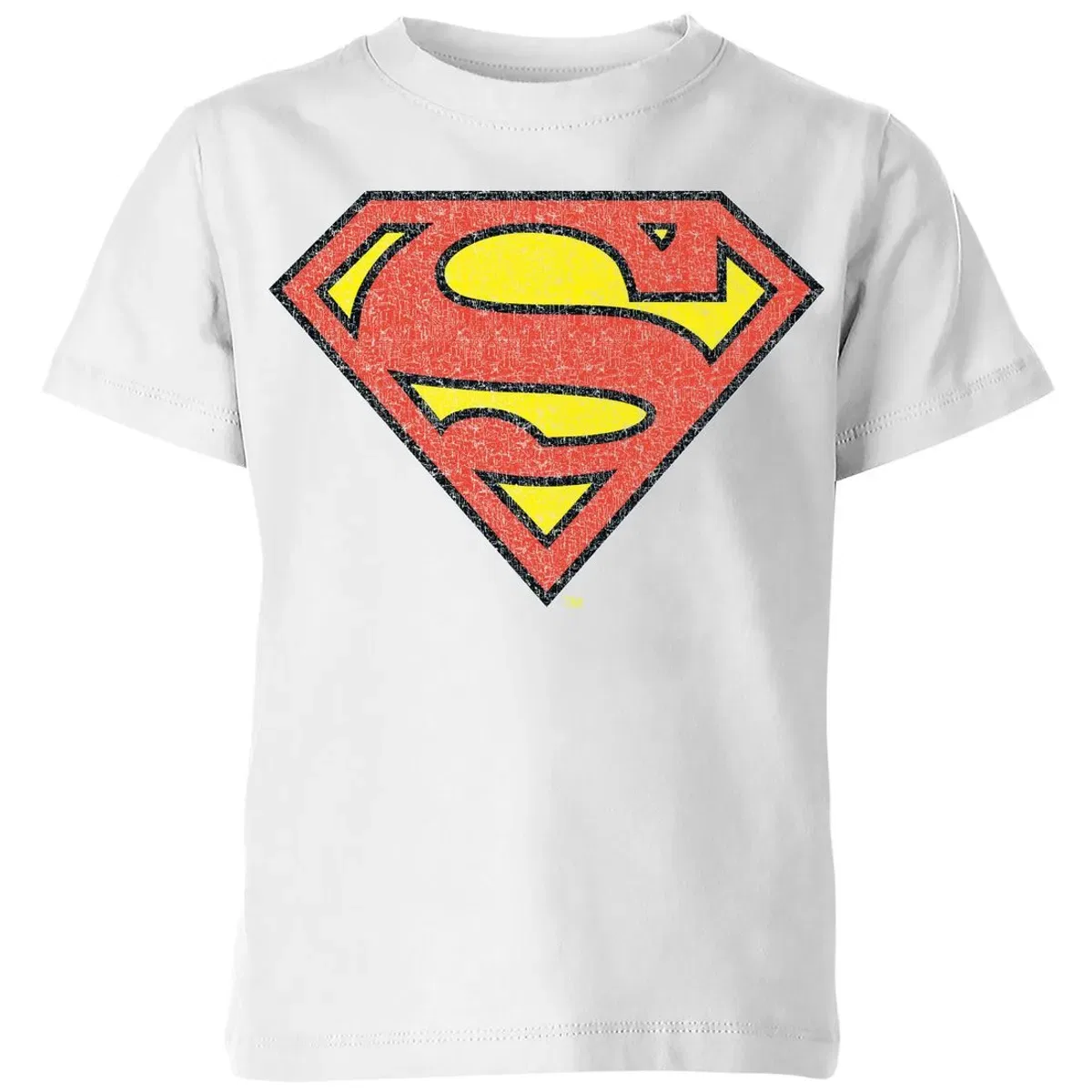 Детская футболка с принтом Superman Crackle Logo Zavvi, White — фото 2