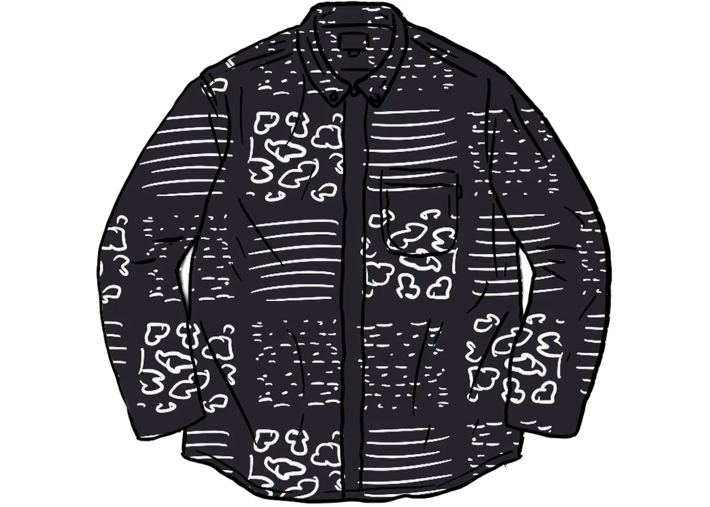 Мужская рубашка с принтом Paisley Grid Supreme, Black