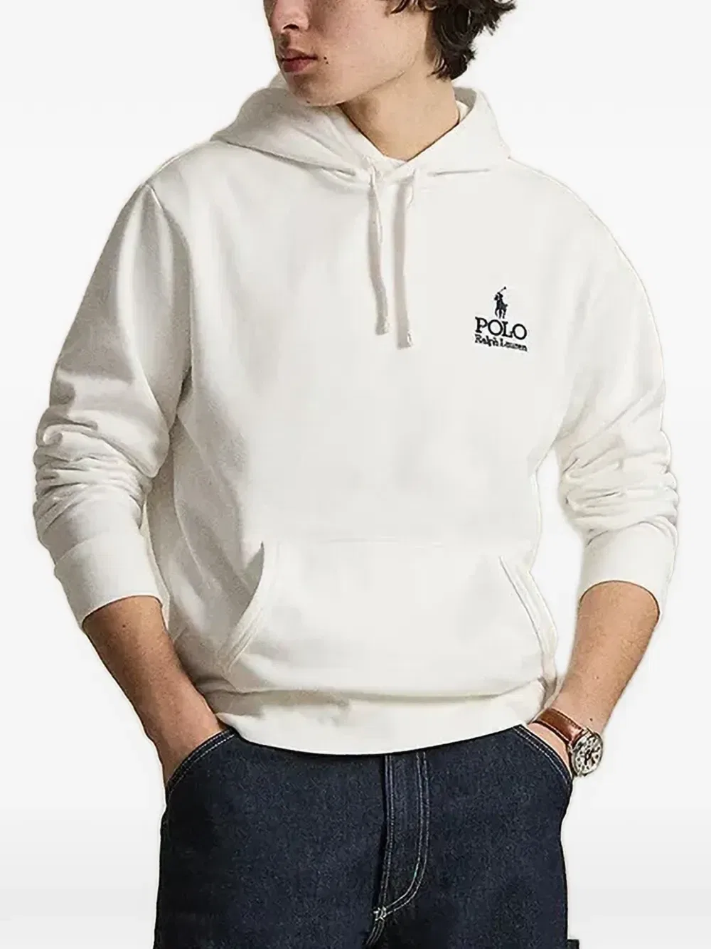 Толстовка с капюшоном, вышитым логотипом и шнурком Polo Ralph Lauren, белый