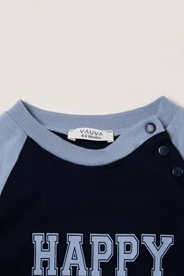 Детский комбинезон для девочек с принтом Vauva, Navy Blue — фото 2