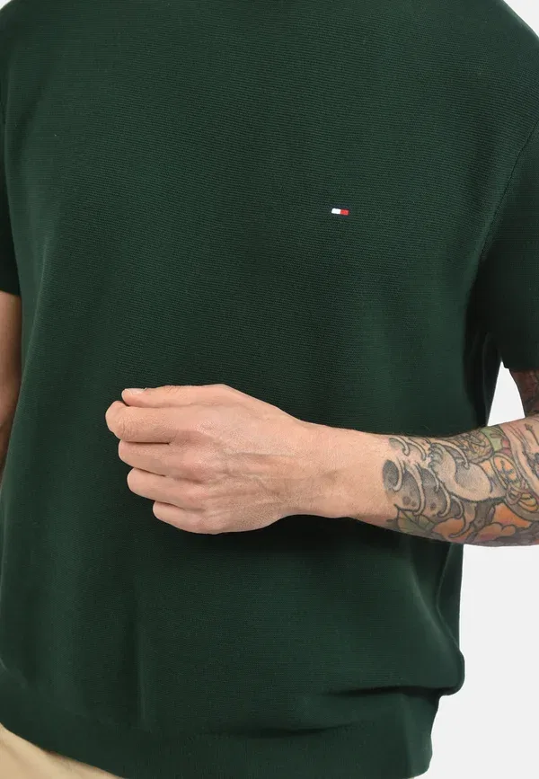 Футболка хлопковая basic t-shirt Tommy Hilfiger, green, зеленый — фото 4