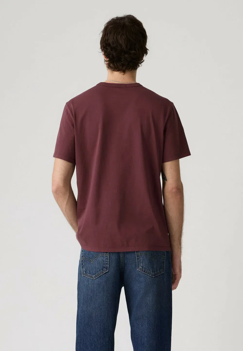 Оригинальная футболка, окрашенная в цвет бордо - базовая футболка Levi'S, Garment Dye Dark Slate - Reds - — фото 2