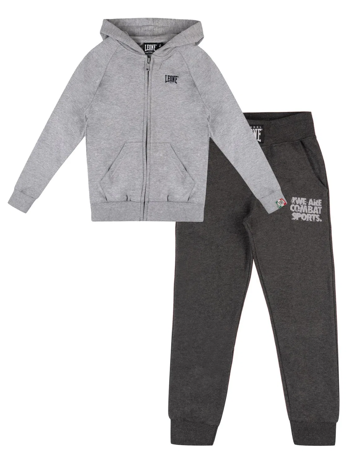 Детский зимний спортивный костюм с капюшоном WACS Vintage Leone 1947 Apparel, Hellgrau Dunkelgrau