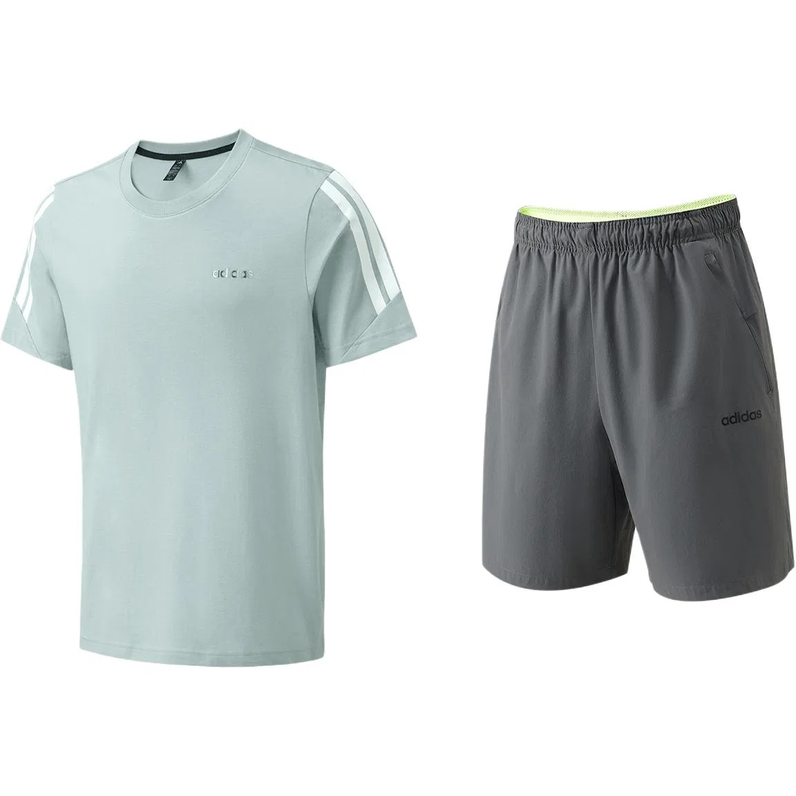 Детский спортивный комплект с круглым вырезом Casual Sportswear Adidas, Set (Light Blue Top+Gray Bottom)