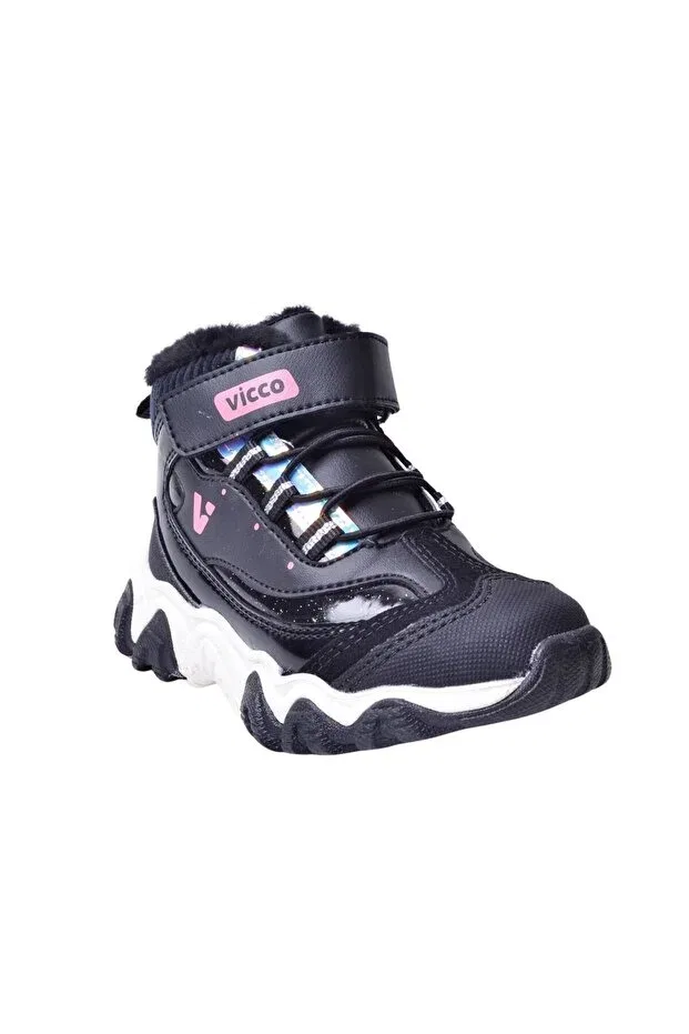 Детские ботинки для девочек на плоском ходу Vicco, Black-81056 — фото 2