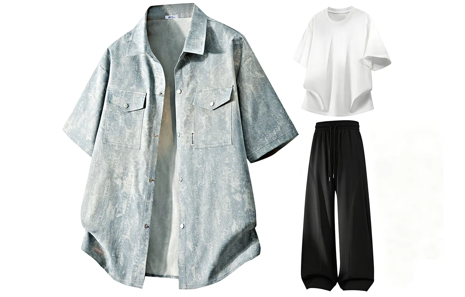 Детский комплект футболок с коротким рукавом, Light Blue, Shirt Matching Set, WARRIOR
