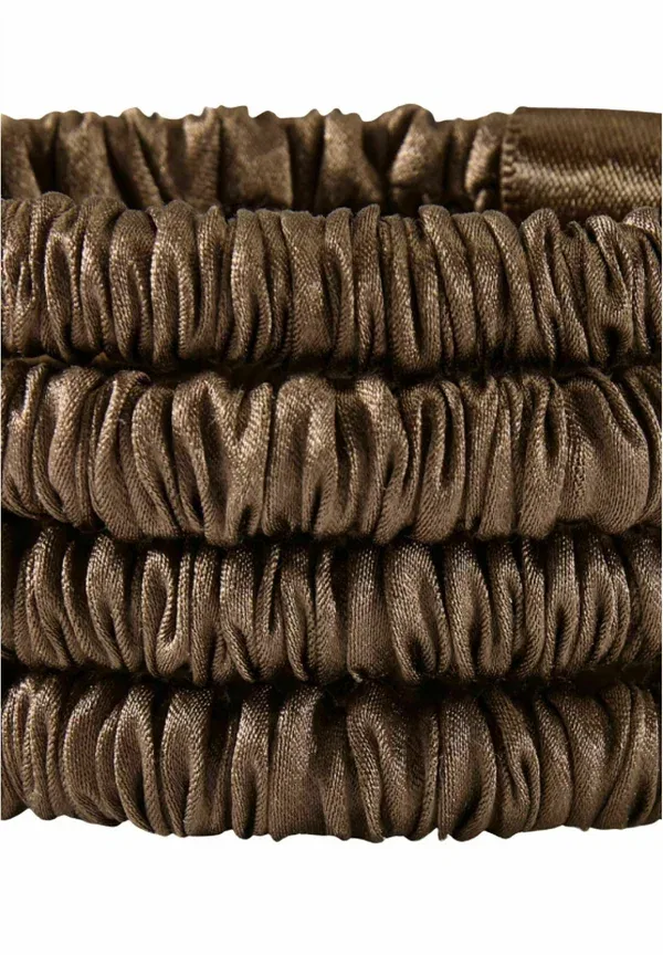 Резинки для волос из мульберри шелка 22 момме, 4-pack mulberrysilk skinny scrunchies, Lenoites, коричневый — фото 2