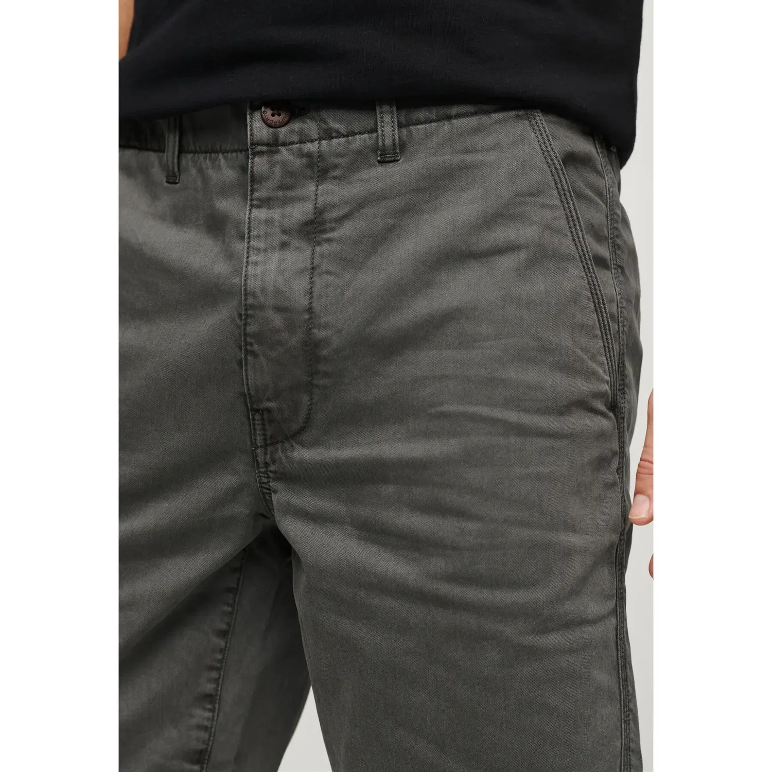 Мужские хлопковые шорты-чинос Officer Superdry, Grau — фото 4