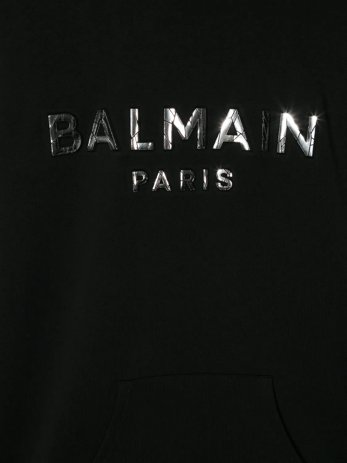 Подростковое худи с зеркальным логотипом Balmain, черный — фото 3