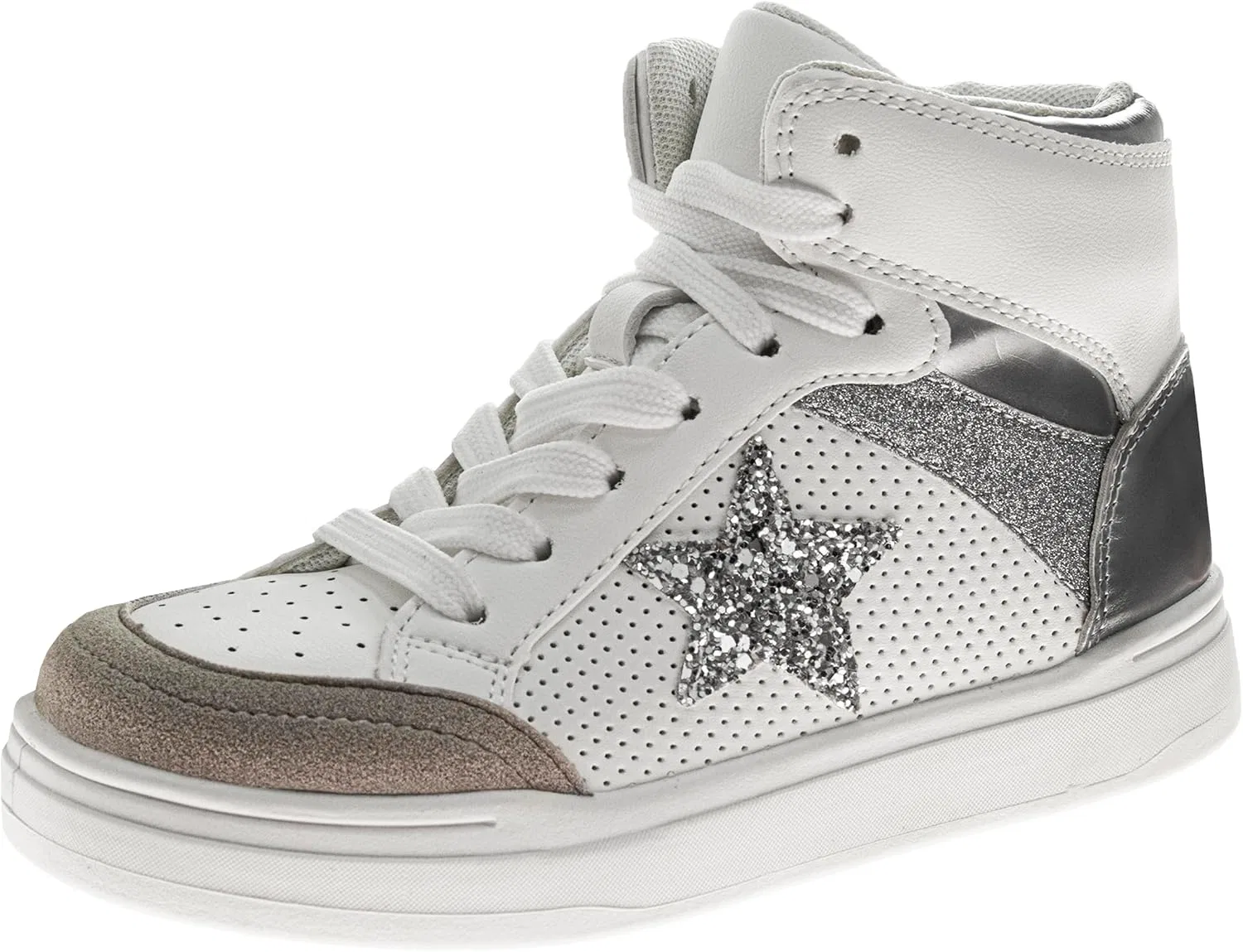 Детские кроссовки для девочек с блестками Starry Star KENSIE GIRL, White/Pink