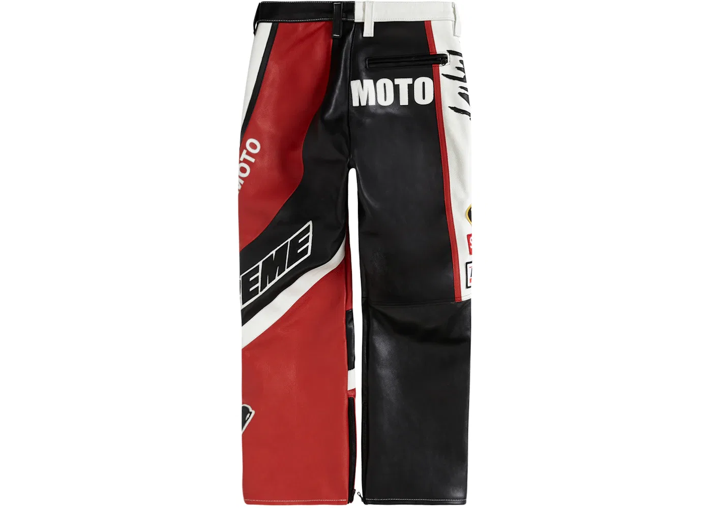 Мужские брюки из кожи Supreme Yohji Yamamoto Vanson Leathers Split Pant, White — фото 2