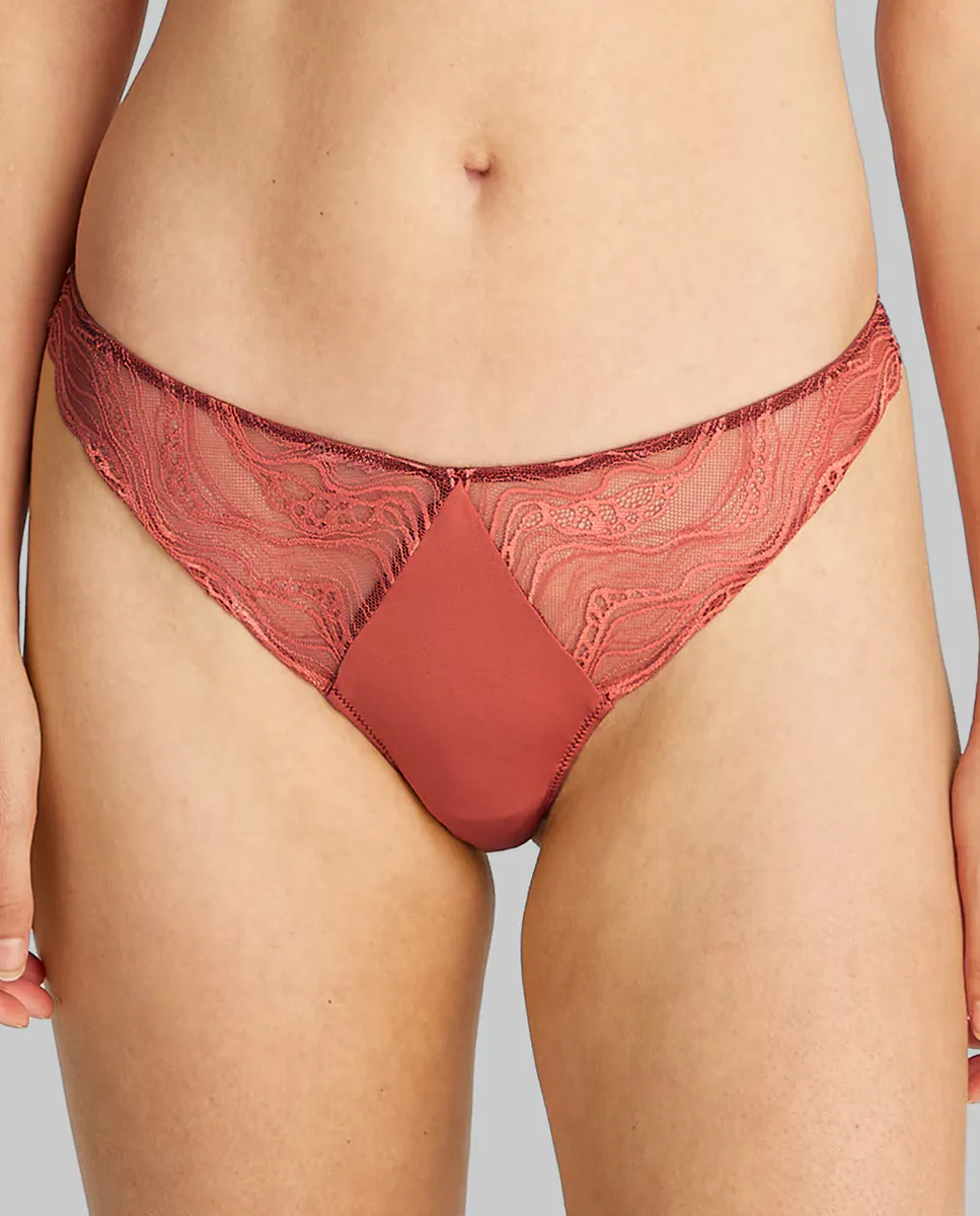 

ЧУВСТВЕННЫЕ СТРИНГИ СТРЕЙЧ-КРУЖЕВО Calvin Klein, коричневый