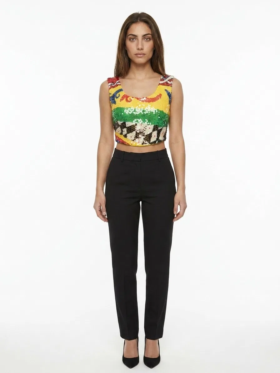 Женская футболка без рукавов Multicolor Polyester Sleeveles T-Shirt Dolce & Gabbana, Multicolor