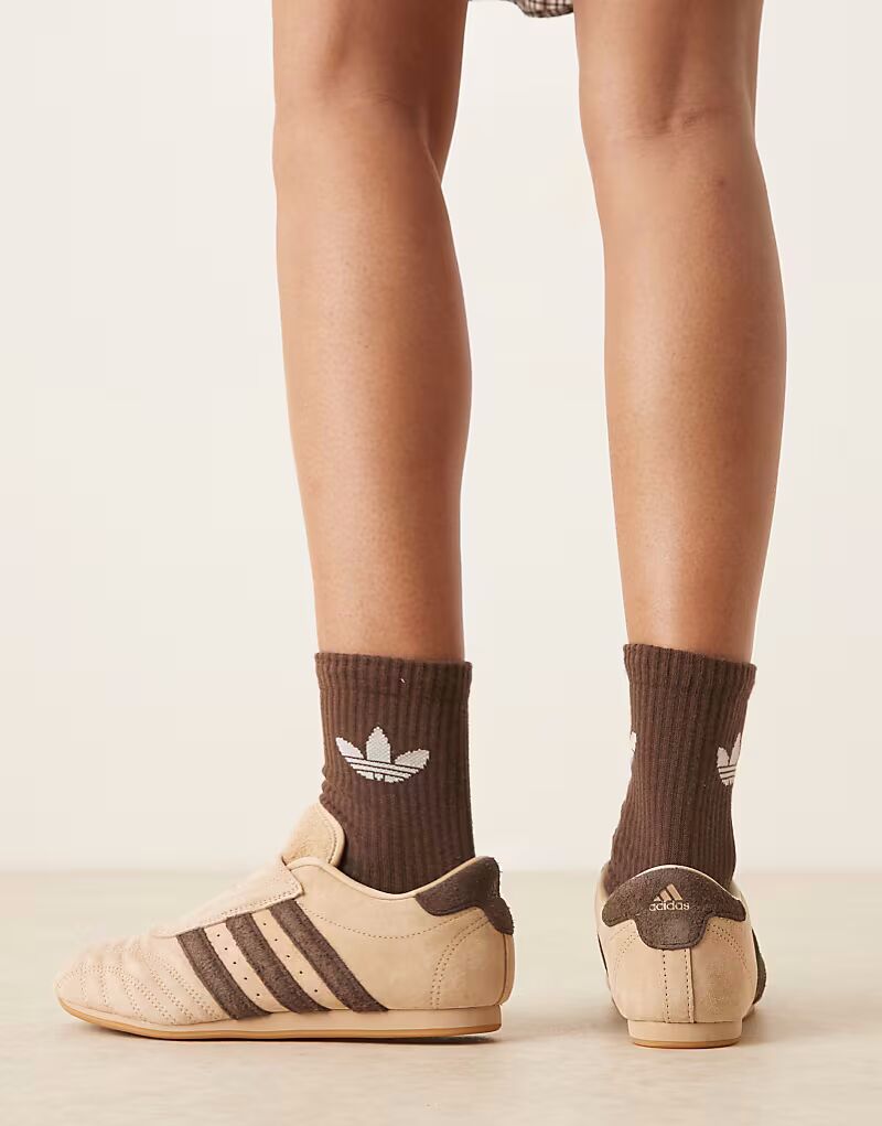 Кроссовки для тхэквондо Adidas Originals светло-коричневого цвета — фото 3