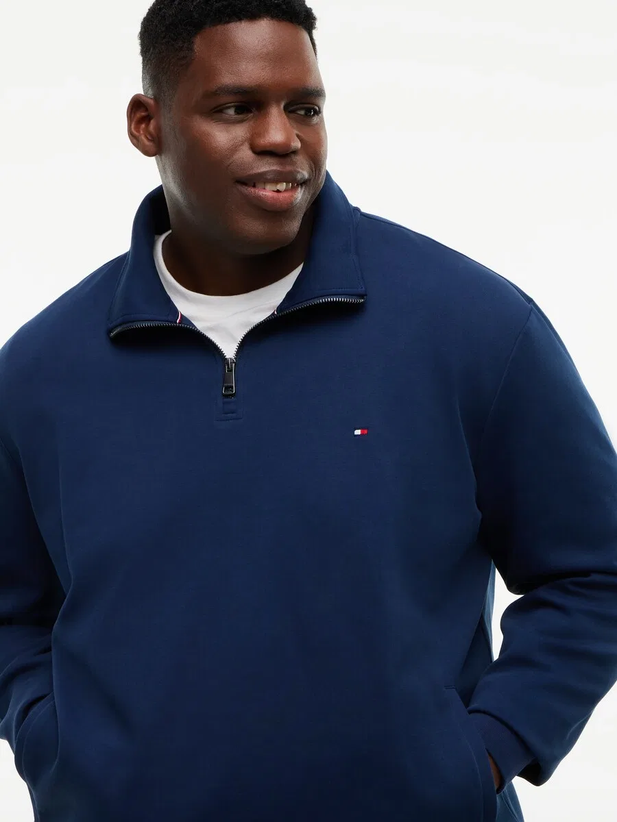 Толстовка TOMMY HILFIGER 'ESSENTIAL' темно-синего цвета — фото 3