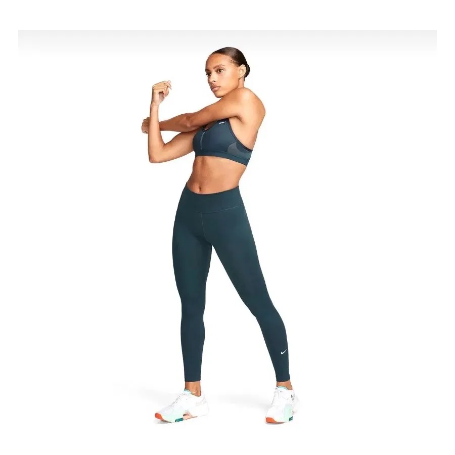 Женские спортивные леггинсы с высокой посадкой Nike One Dri Fit, Зеленый — фото 3