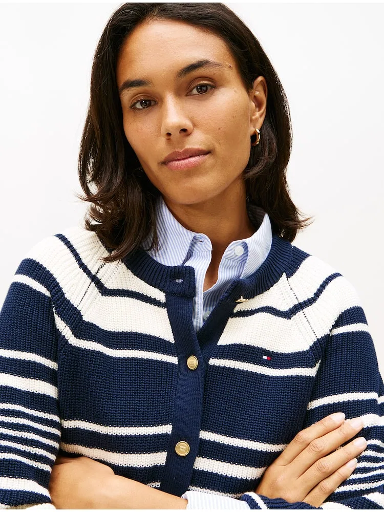 Кардиган хлопковый стеганый TOMMY HILFIGER, Navy — фото 2
