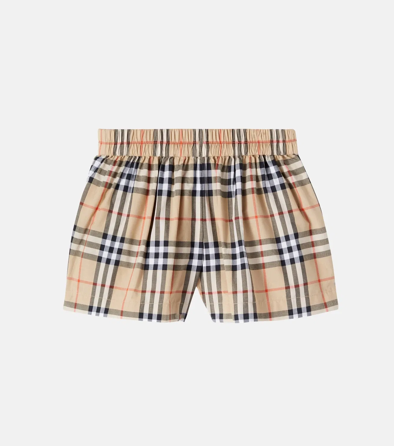Шорты хлопковые в клетку Burberry Kids, бежевый — фото 2