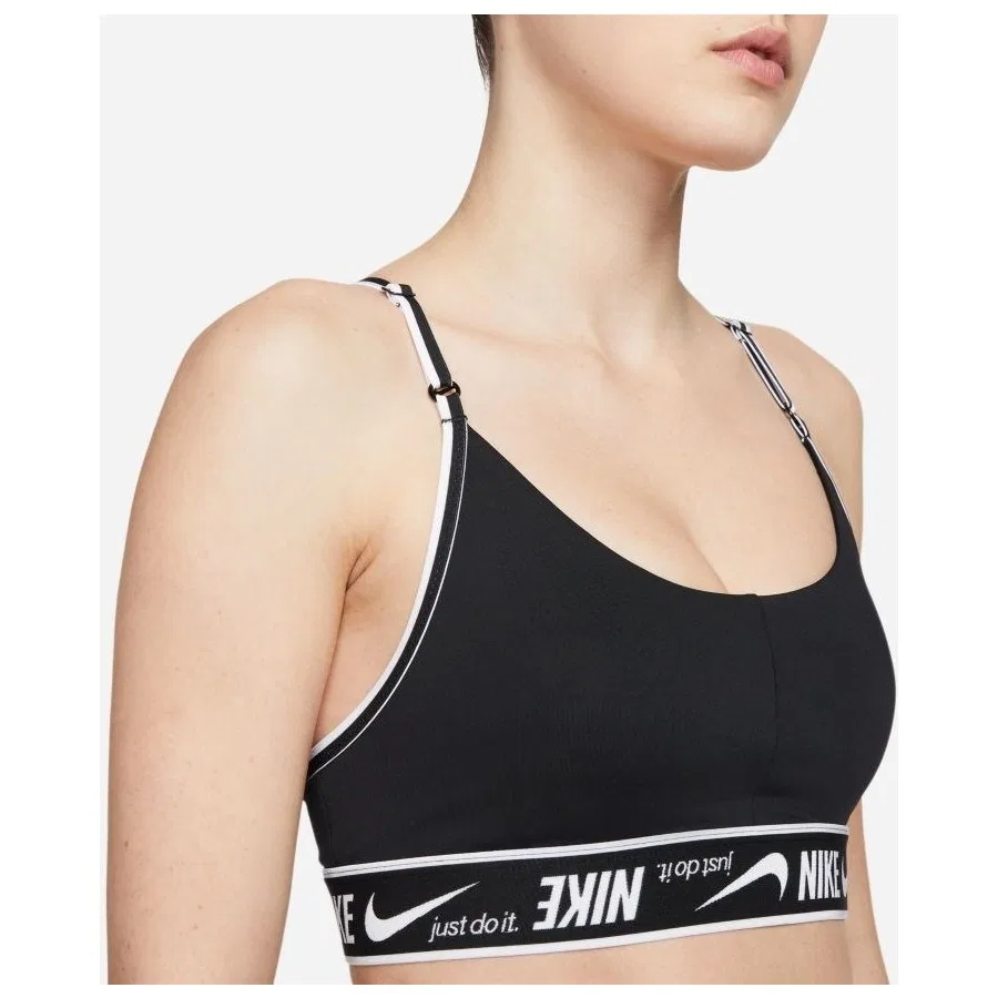 Спортивный бюстгальтер с легкой поддержкой Dri-FIT Indy Light-Support Padded Logo Nike, Черный — фото 3