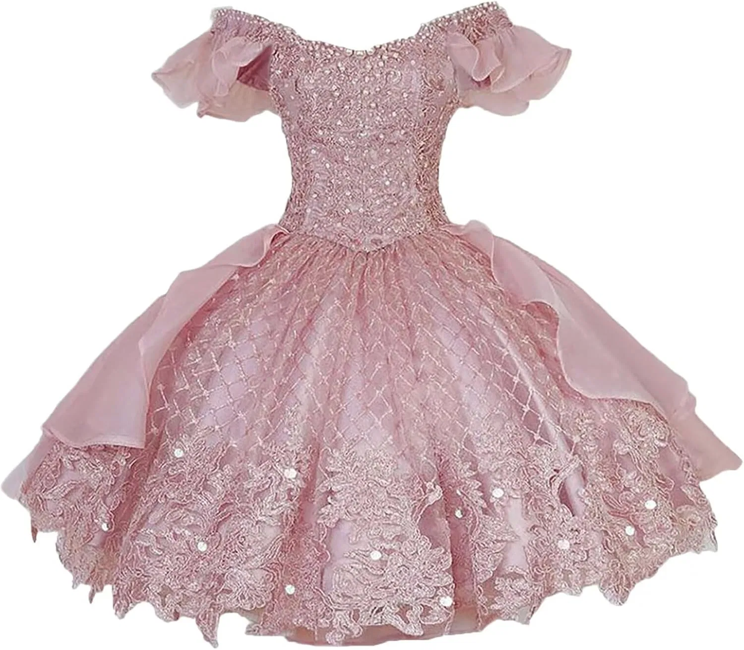 Женское коктейльное платье с блестками и кружевом, Dusty Pink