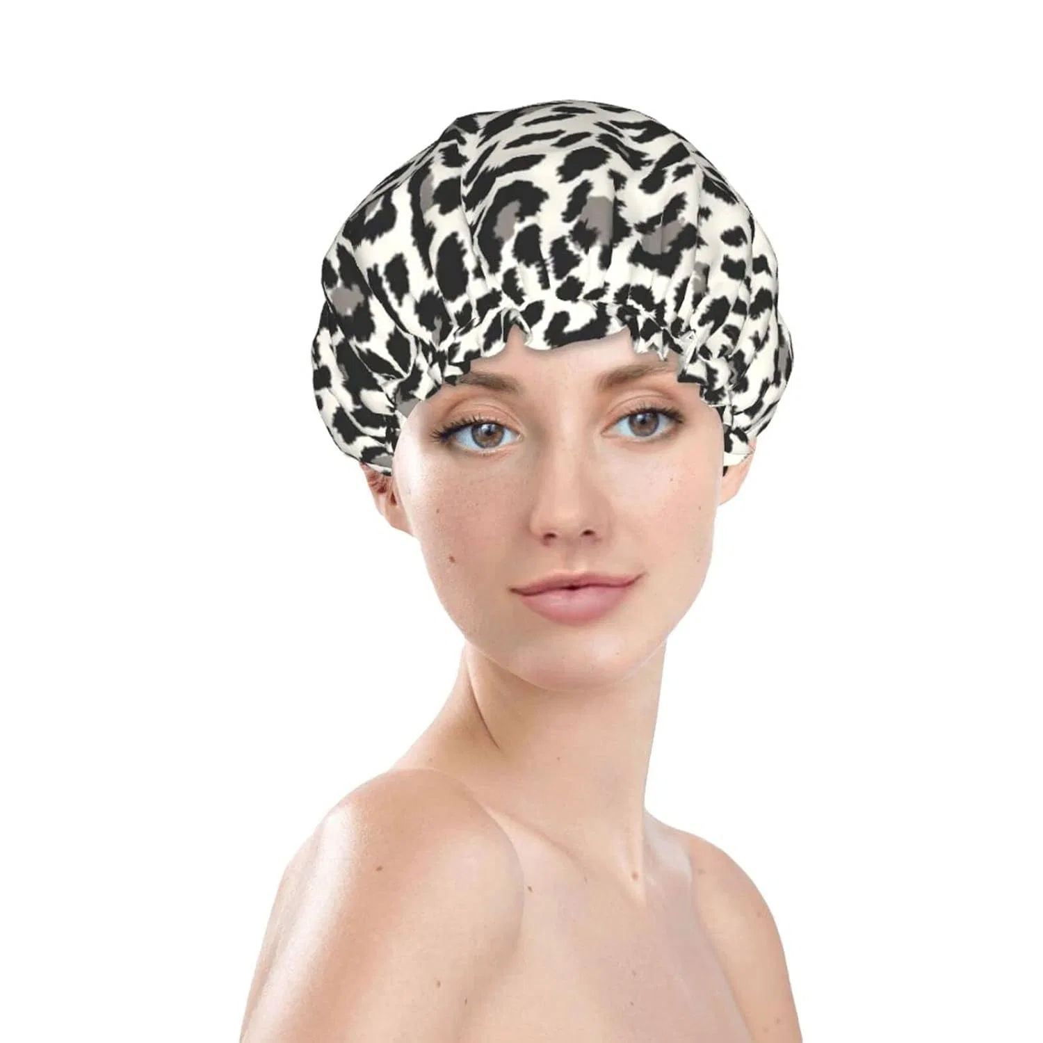 Шапочка для душа с леопардовым принтом JBYJBX, 27 см, Leoparden-Print — фото 3