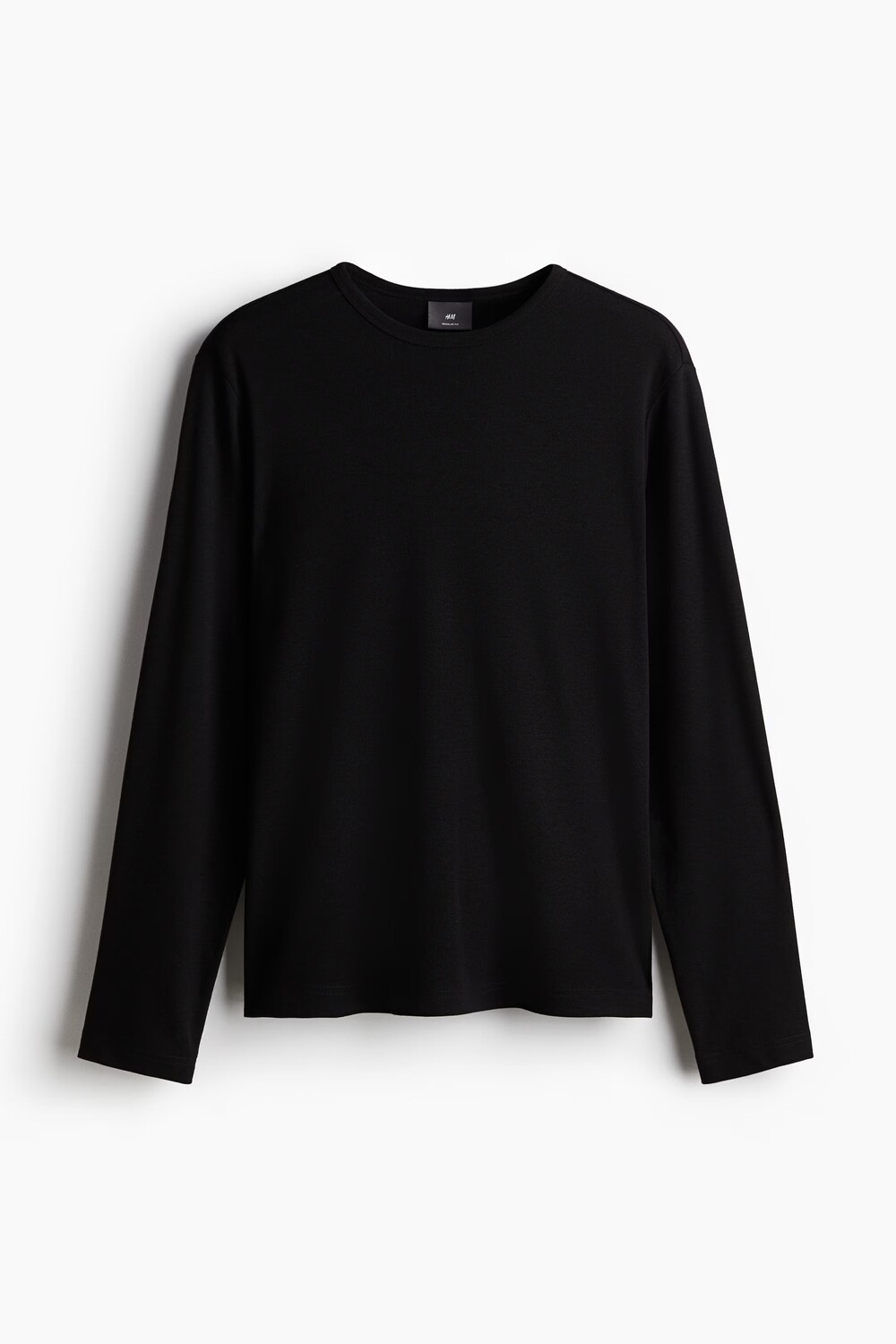 

Лонгслив из джерси H&M A/W 2024 Regular Fit, черный