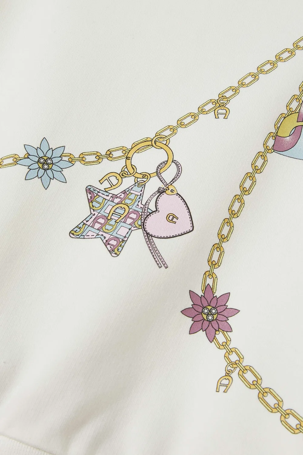 Свитшот хлопковый Charm Chain AIGNER, белый — фото 4