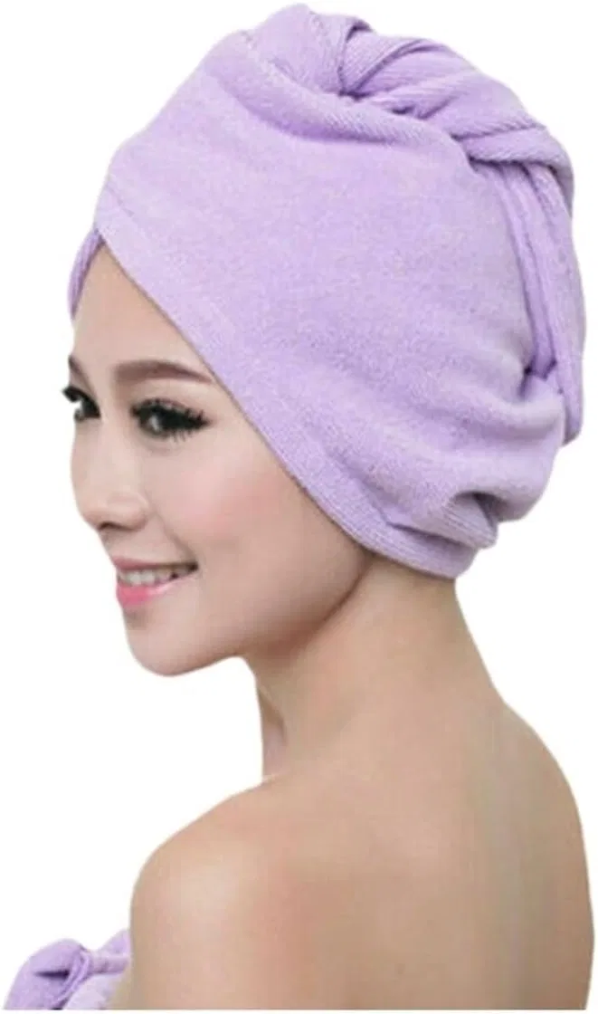 Шапочка для душа микрофибра LHSJYG, 60x20 см, Purple