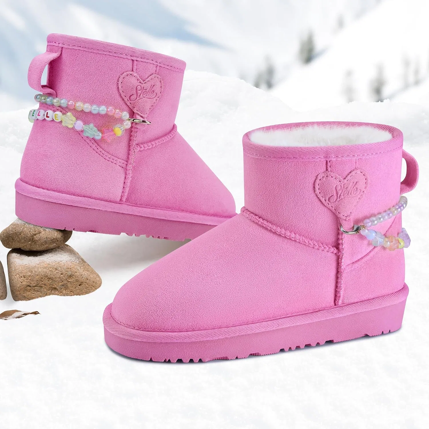 Детские зимние сапоги для девочек с мехом Stelle, Taffy Pink — фото 3