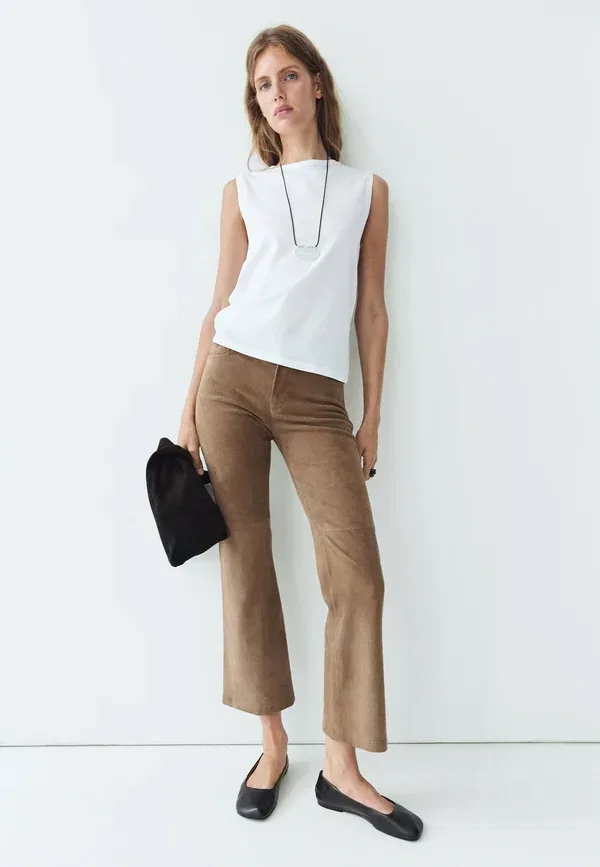 Топ хлопковый без названия Massimo Dutti, белый — фото 2