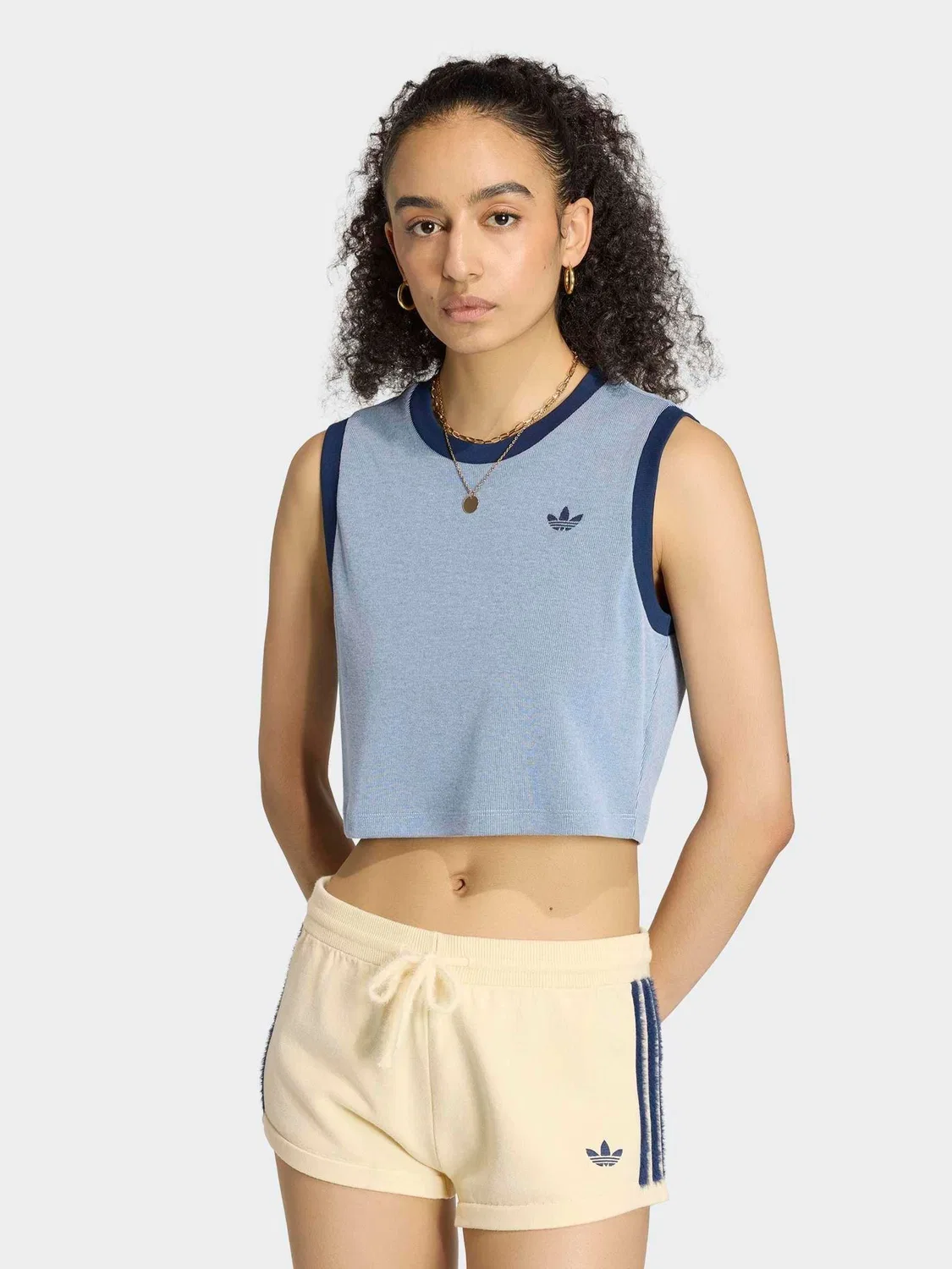 Топ без рукавов с полосками adidas Originals, синий