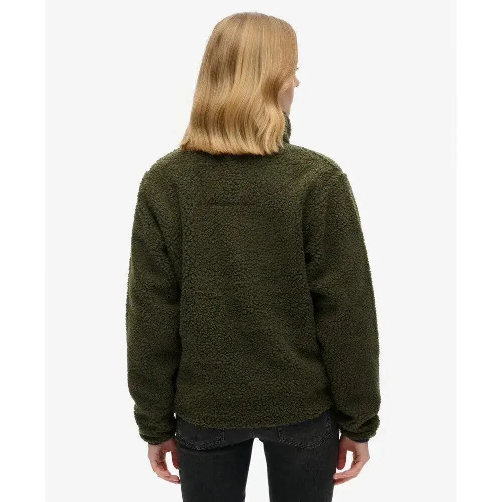 Женский флисовый пуловер с полузастежкой Vintage Retro Fleece Superdry, Grun — фото 4