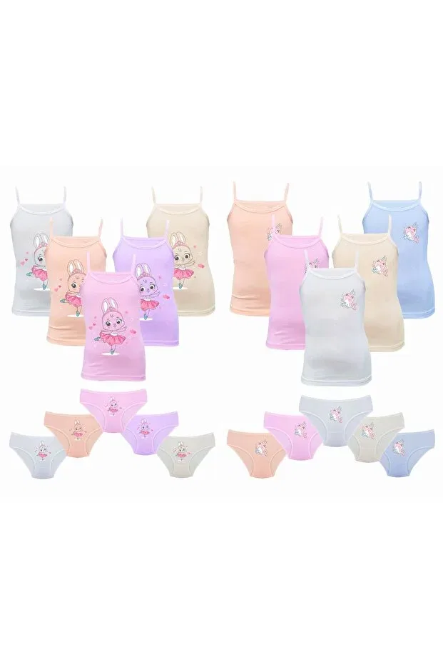 Детский комплект трусов и маек для девочек с принтом Dolphin & Rabbit Onurel, Multicolor