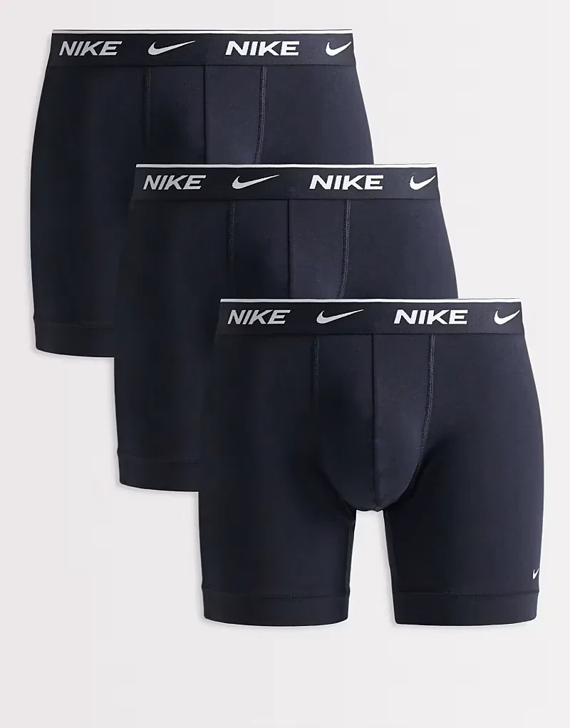 Боксеры-брифы хлопковые стретч 3 шт Nike Essential, черный