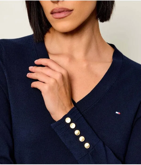 Женский свитер с V-образным вырезом Tommy Hilfiger, Blu Marino — фото 4