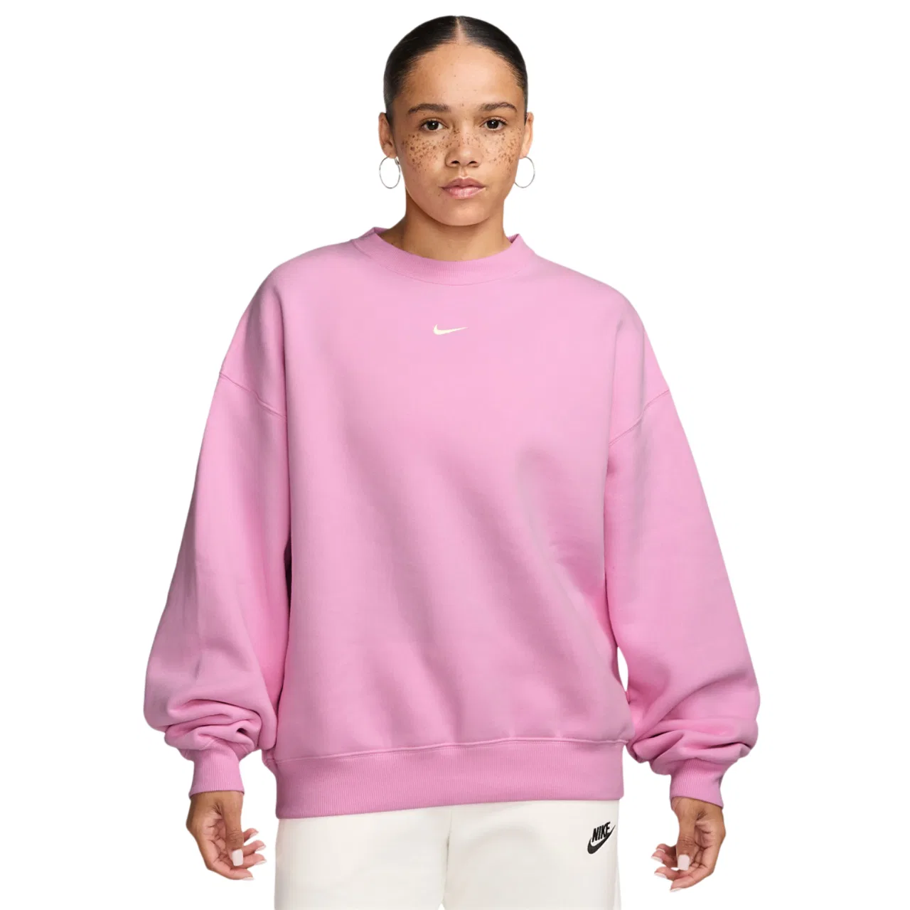 Женский свитшот Oversized Fleece Nike, цвет Pink Rise/Sail