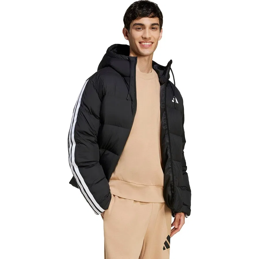 Мужская куртка adidas Essentials Climawarm 3 Stripes, Черный — фото 3