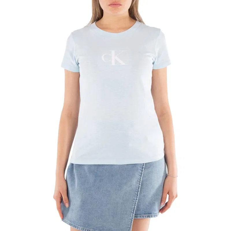Женская футболка с круглым вырезом Sky Blue Calvin Klein, Sky Blue