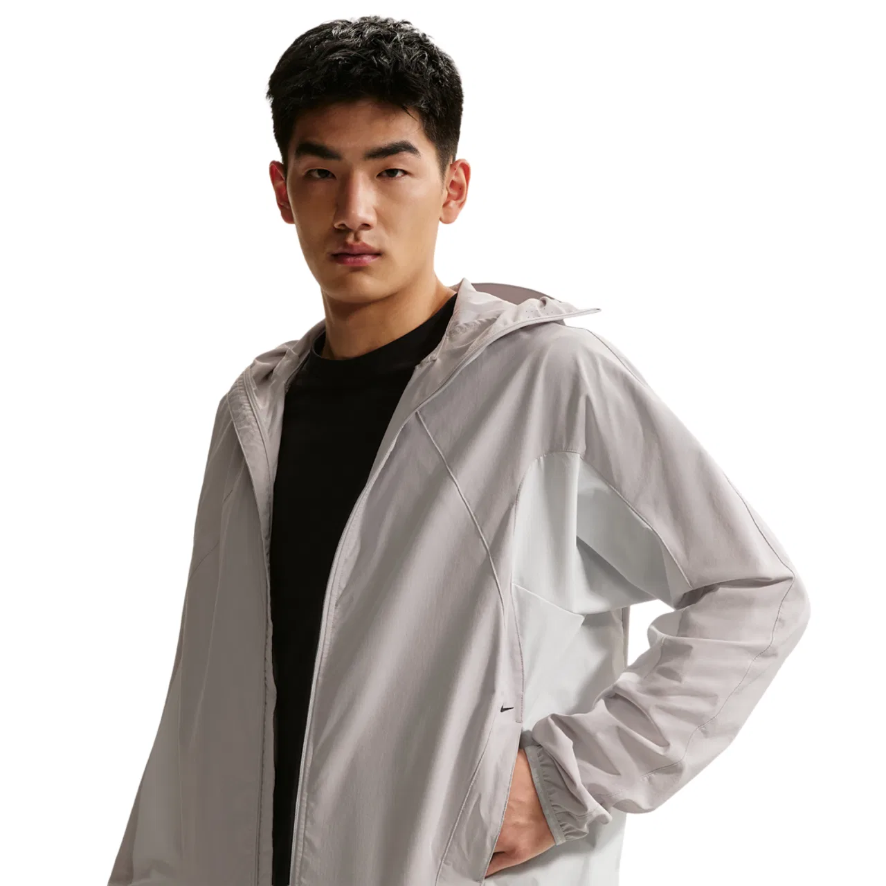 Мужская куртка с капюшоном, Dri-FIT, Tech Helios, Nike, Off White/Black/Grey Fog