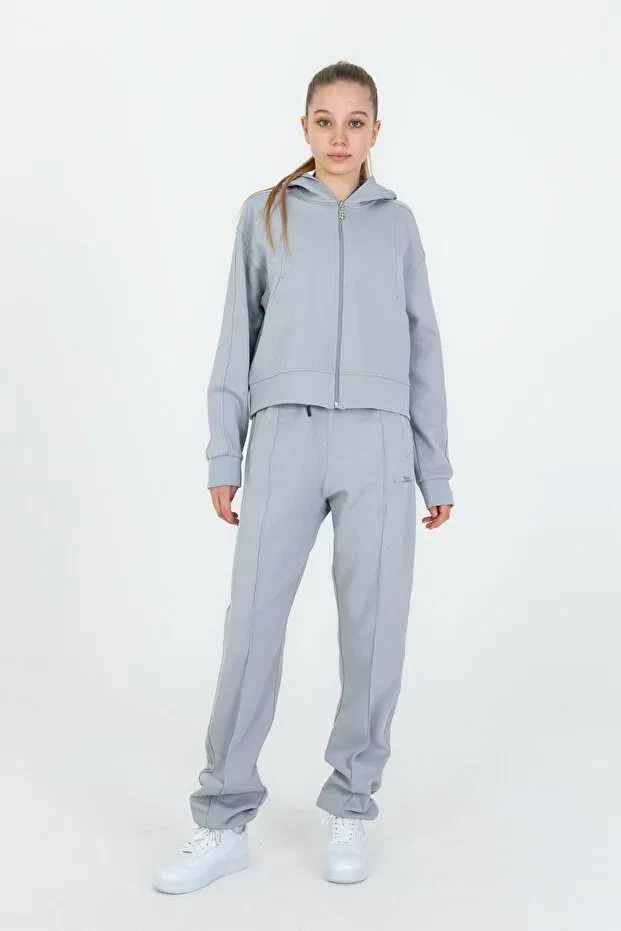 Детский комплект для девочек с капюшоном Black One, Gray