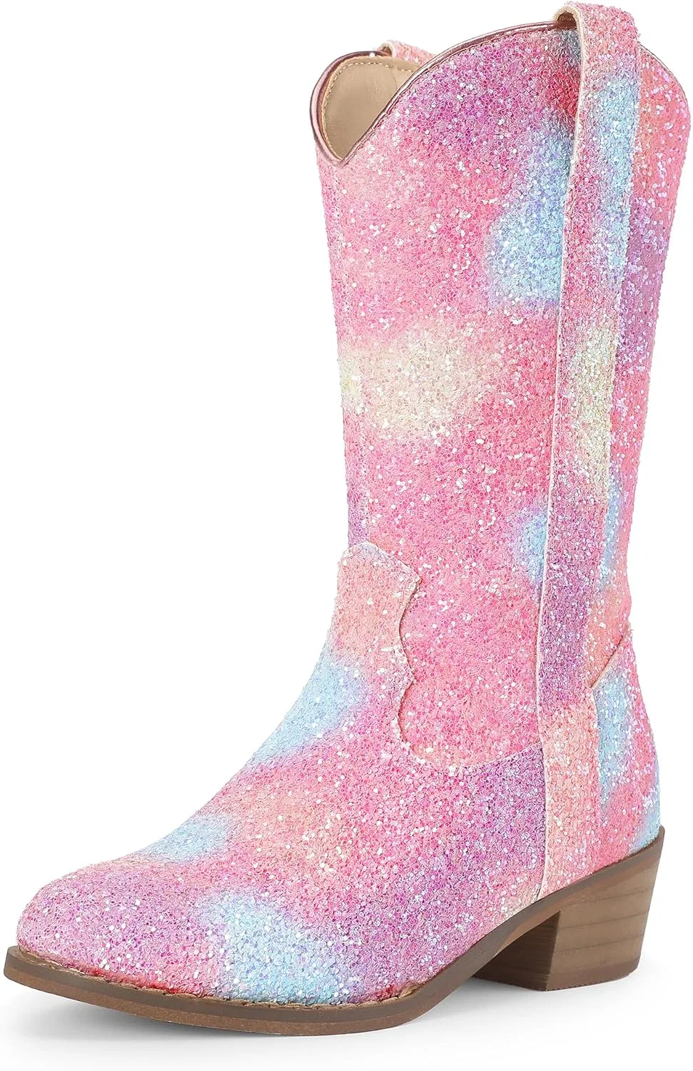 Детские сапоги для девочек с принтом Cowgirl PANDANINJIA, Rainbow Sequin