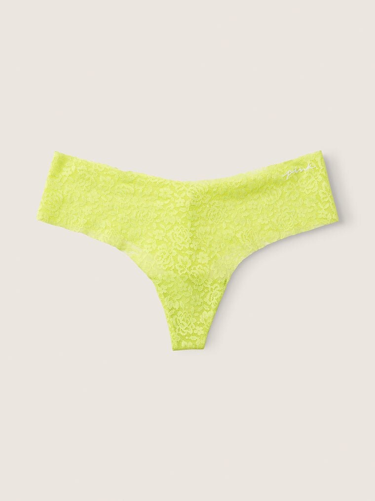 

Трусы Pink No-Show Soft Lace, жёлто-зелёный