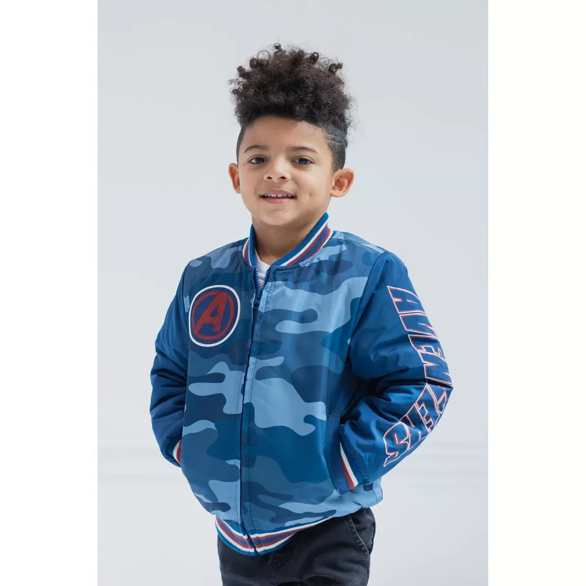 Детское пальто-бомбер с принтом Spider-Man Varsity Bomber Jacket Evergreen Classics, Blue — фото 2