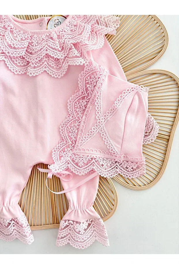 Детский комбинезон для девочек кружевной Carmen Jammybaby, Pink — фото 4