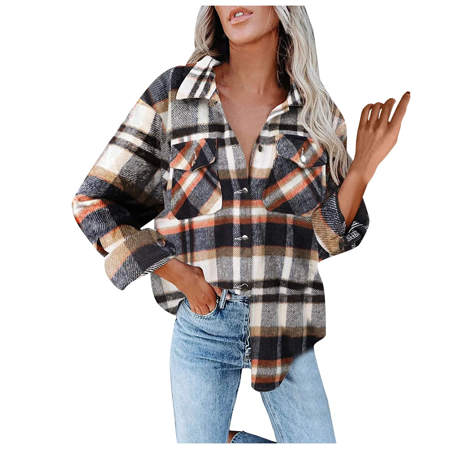 Женская дождевик-куртка с капюшоном, клетчатая, oversize, Blu