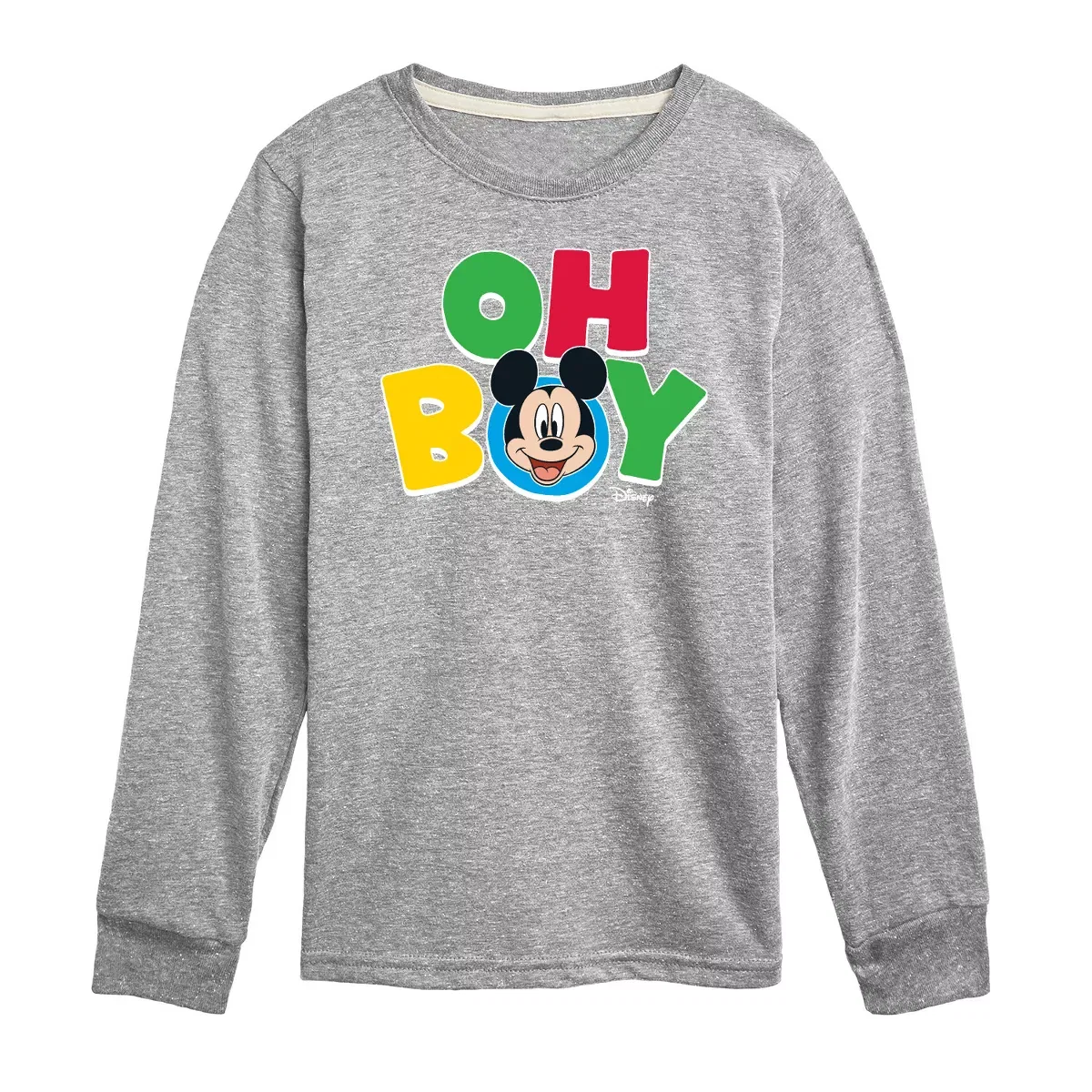 Детский лонгслив с принтом Oh Boy Disney, Athletic Heather