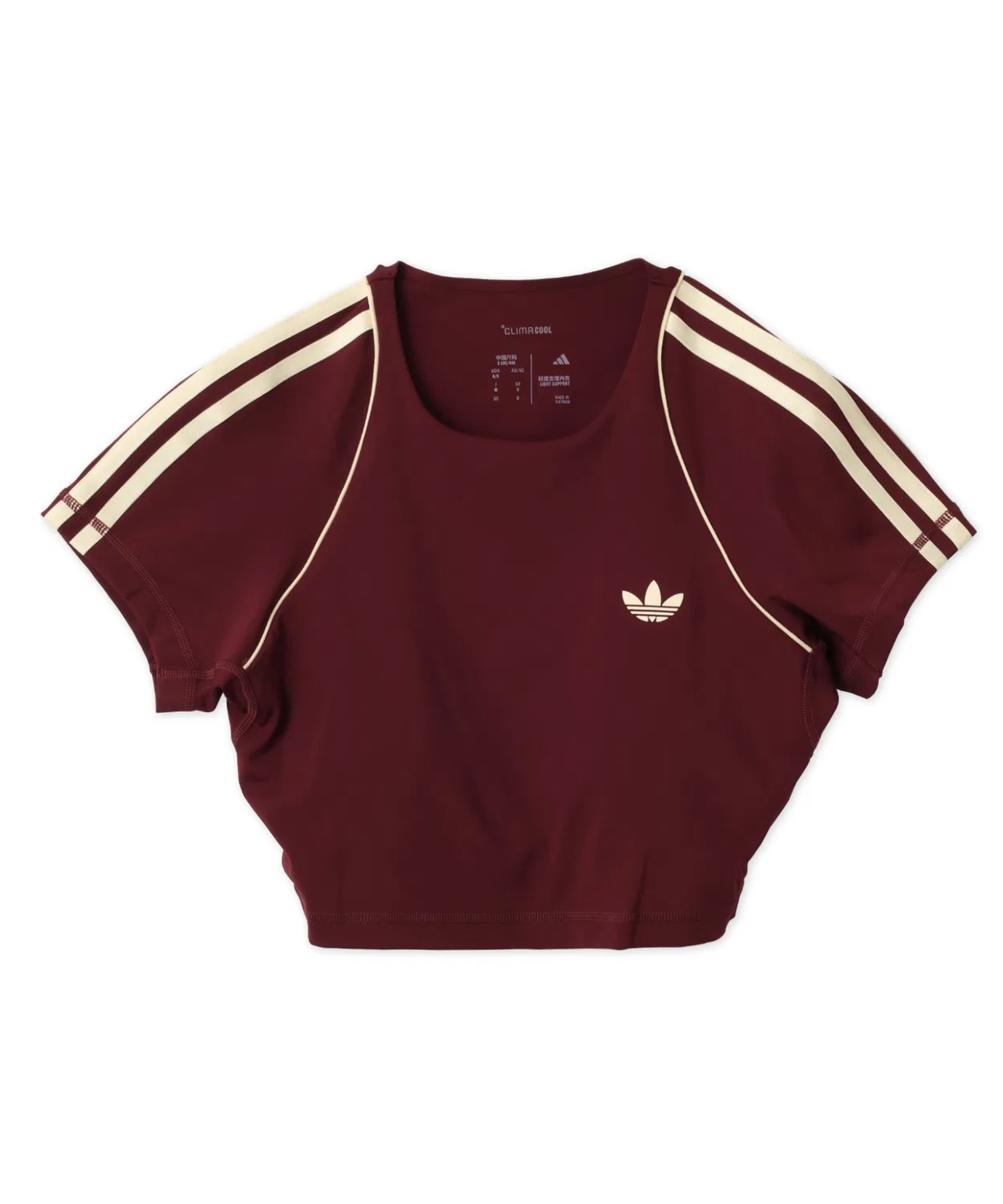 Женская футболка-бра с отстегивающимися чашечками, укороченная Adidas OG SPORT T-SHIRTS BRA Adidas, Maroon