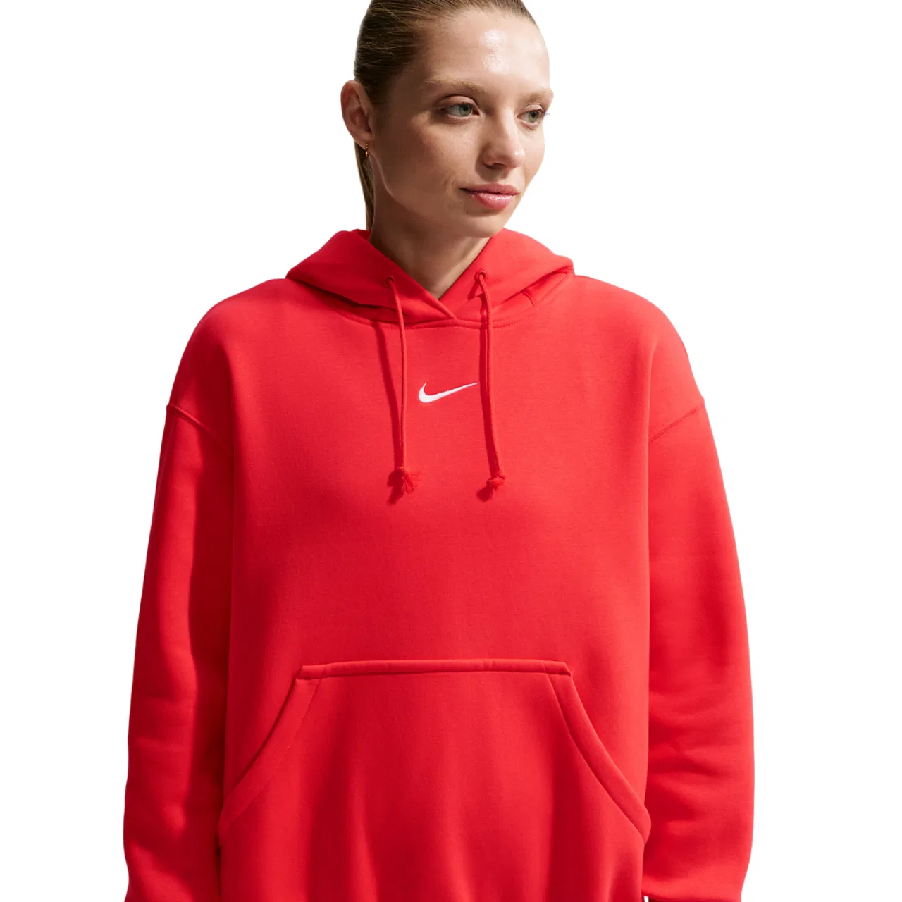 Женское худи Nike Phoenix Fleece, цвет Sail/Lt Crimson — фото 3