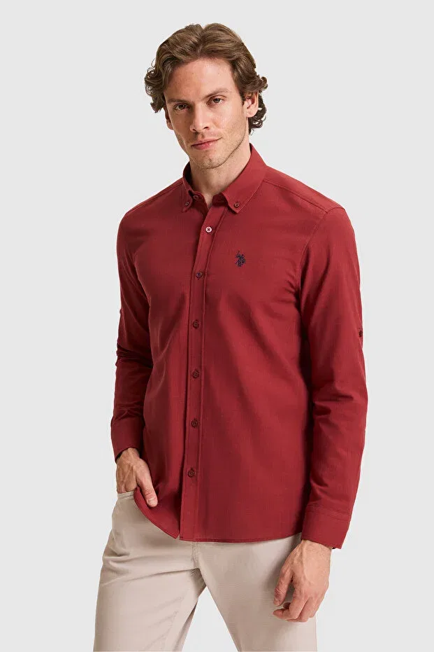 Мужская рубашка с длинным рукавом U.S. Polo Assn., Cherry