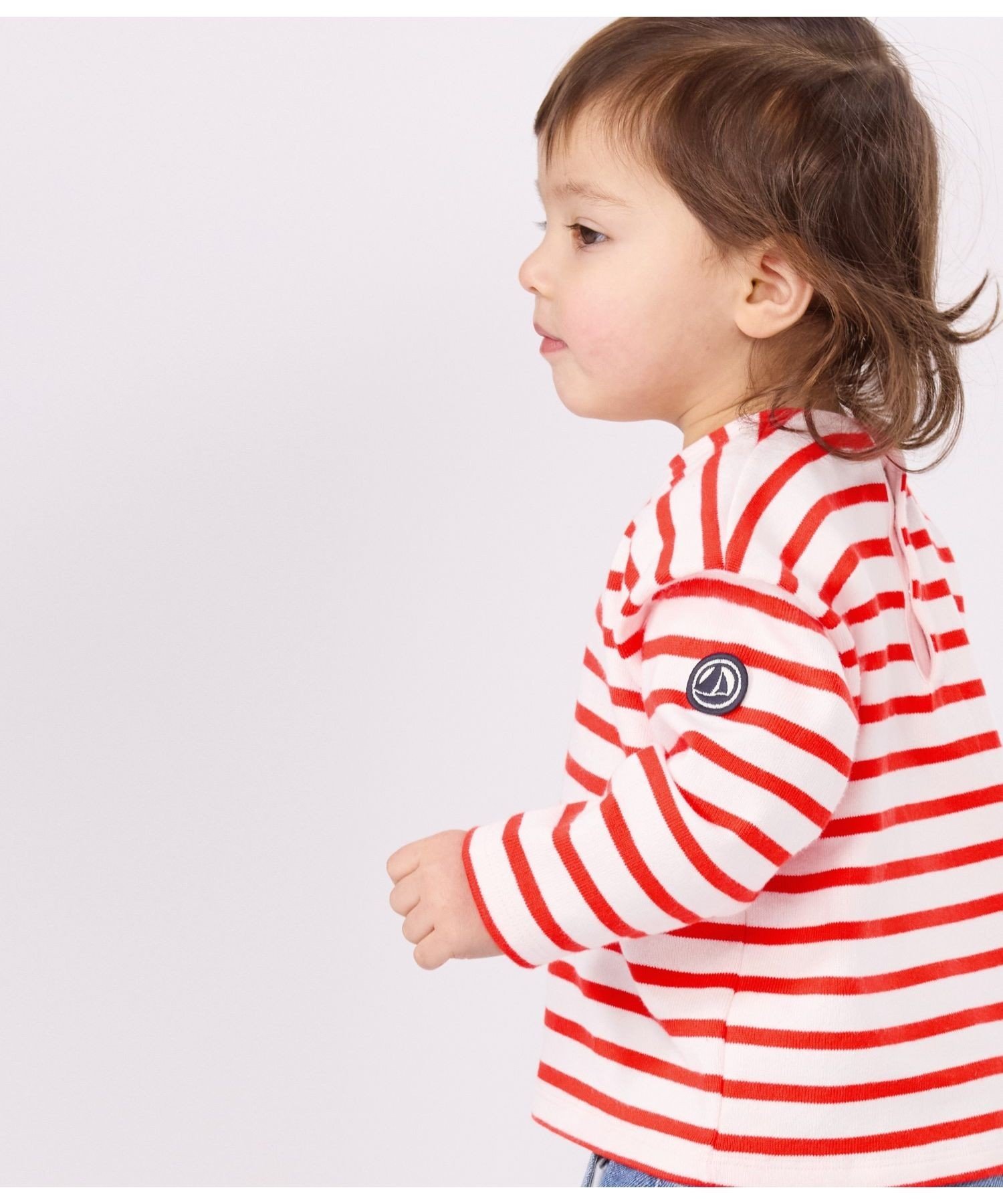 Пуловер мариньер PETIT BATEAU, Light Pink/Red — фото 4